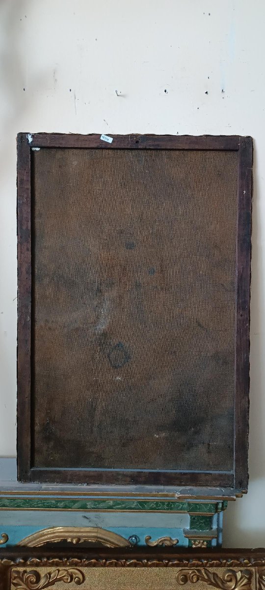 Antique Oil On Canvas, -photo-5