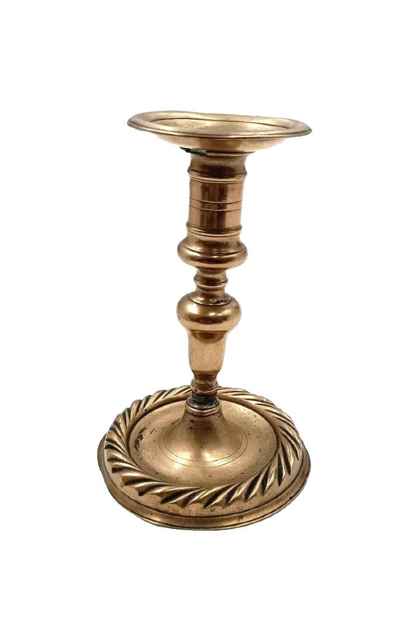 17th-century Antique Bronze Candlestick-photo-2