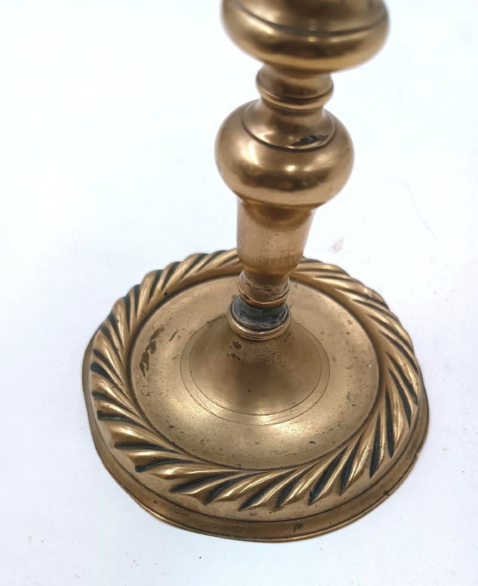 17th-century Antique Bronze Candlestick-photo-2