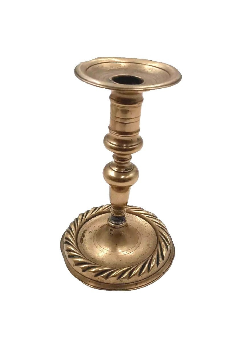 17th-century Antique Bronze Candlestick