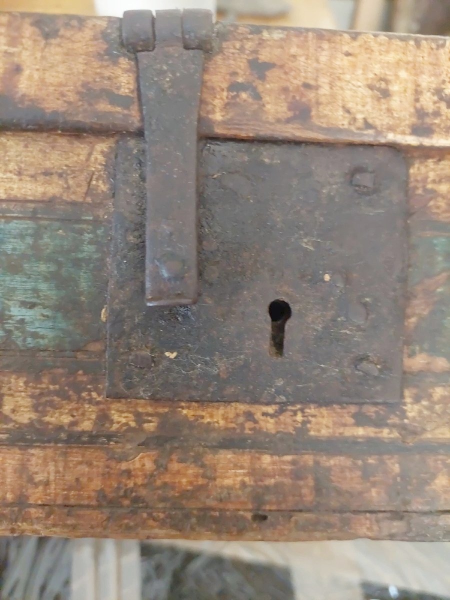 Coffret ancien en bois laqué du XVIIIe siècle, provenant de Toscane-photo-3