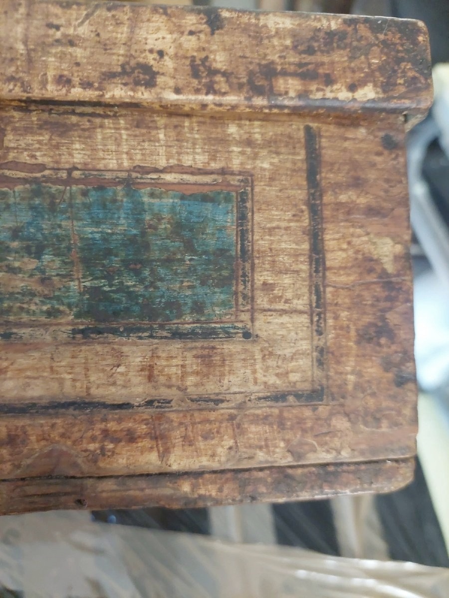 Coffret ancien en bois laqué du XVIIIe siècle, provenant de Toscane-photo-4