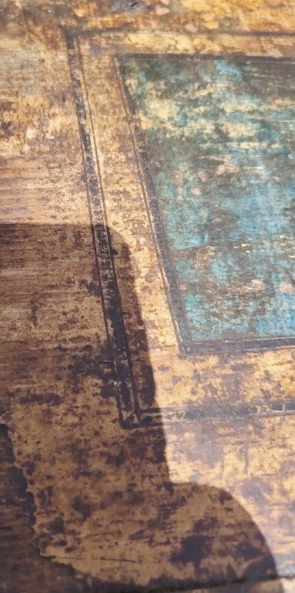 Coffret ancien en bois laqué du XVIIIe siècle, provenant de Toscane-photo-4