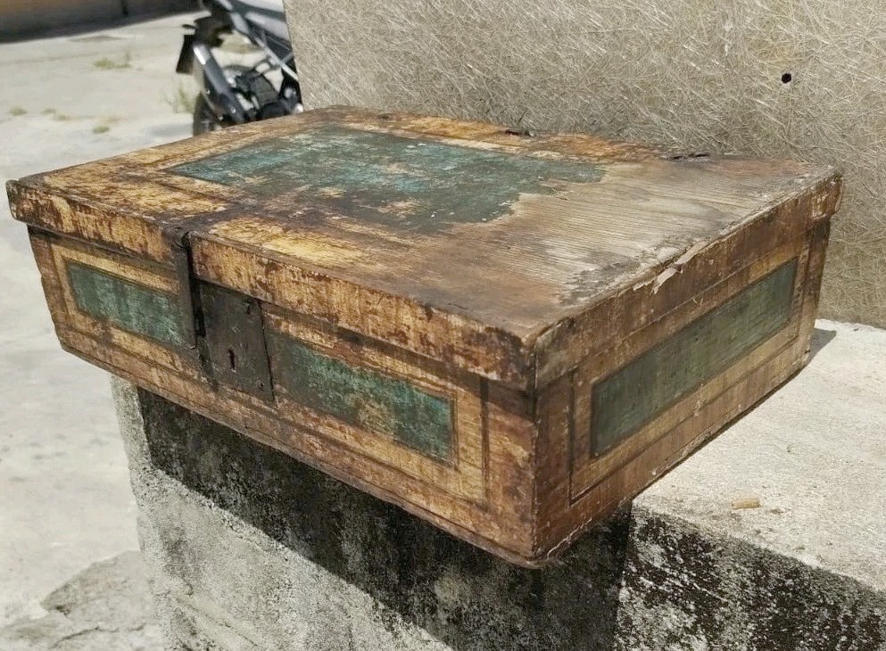 Coffret ancien en bois laqué du XVIIIe siècle, provenant de Toscane-photo-5