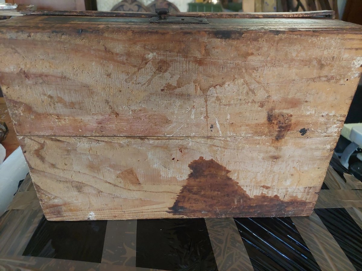 Coffret ancien en bois laqué du XVIIIe siècle, provenant de Toscane-photo-7