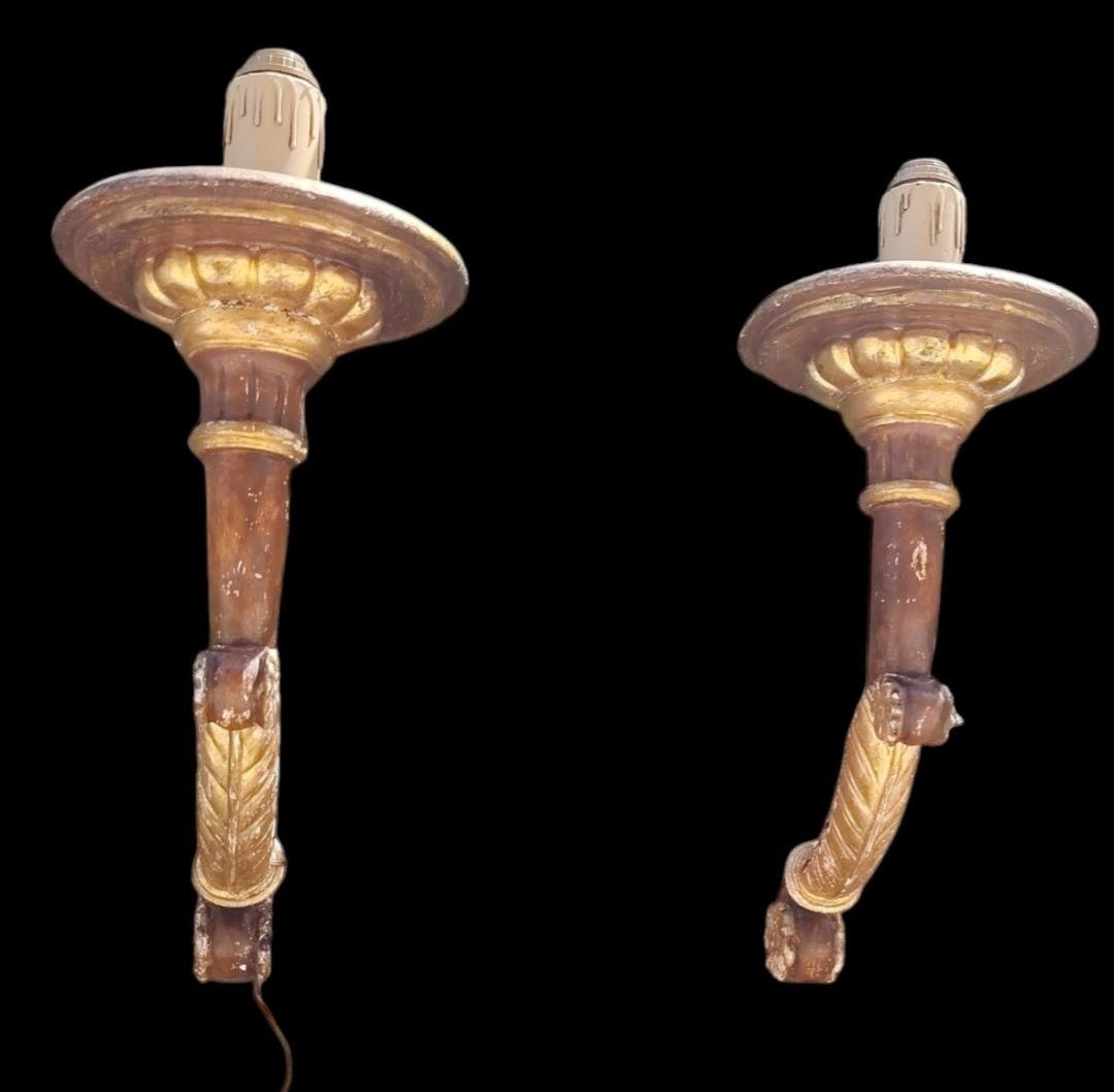  A Pair Of 19th-century Italian Empire-style Wall Sconces-photo-3