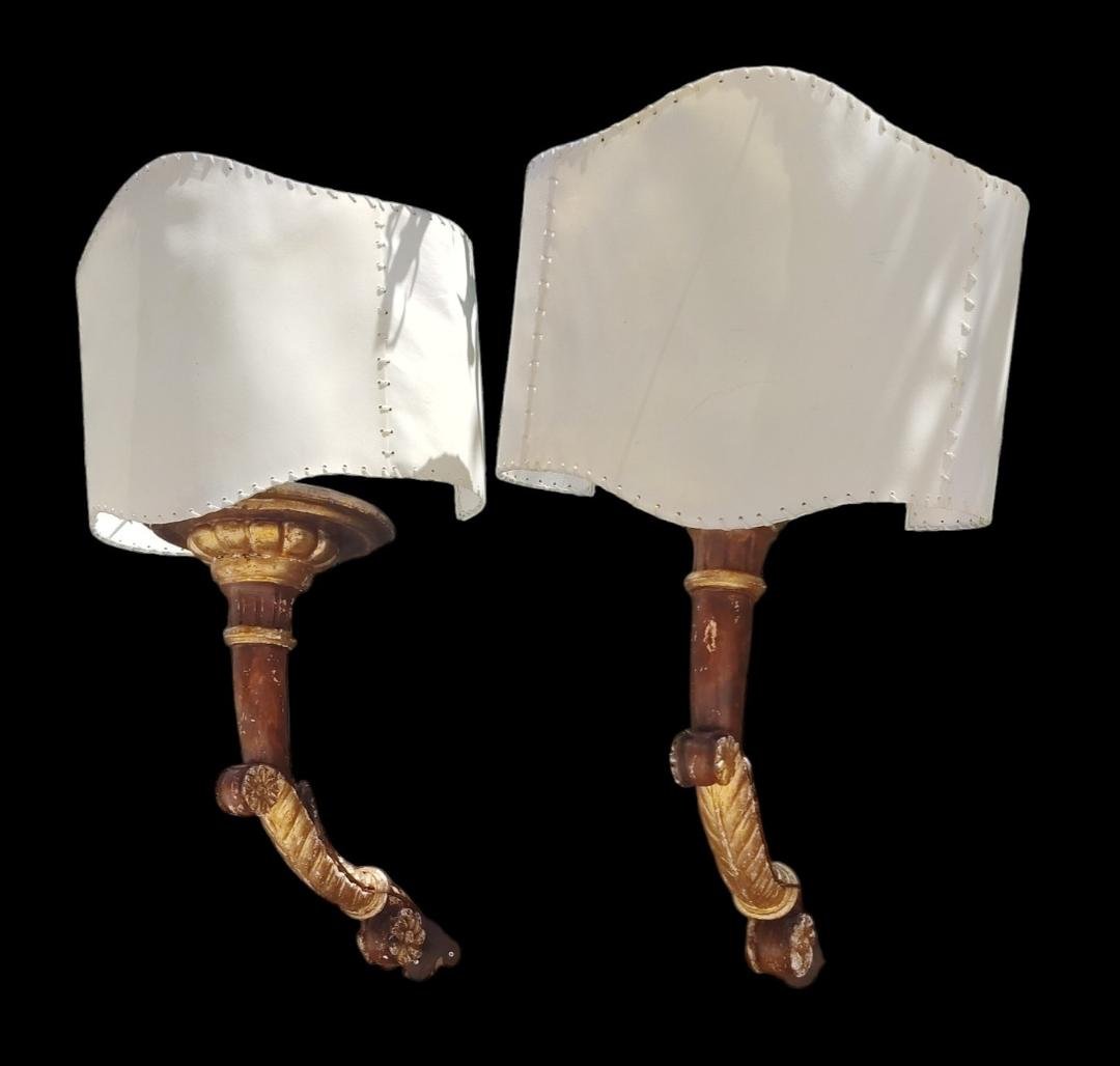  A Pair Of 19th-century Italian Empire-style Wall Sconces-photo-2