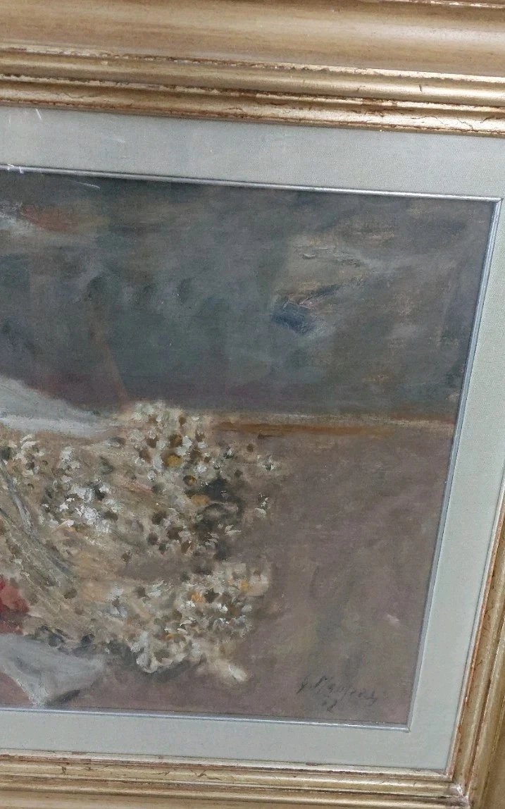 Giuseppe MANFREDI (1934 - 1987) PEINTURE À L'HUILE NATURE MORTE FLEURS 70 X 50-photo-3