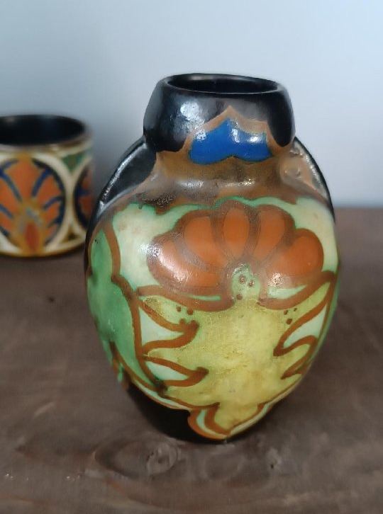 Set Of 8 Ceramic Jars Made By Gouda In The Early 1900s-photo-4