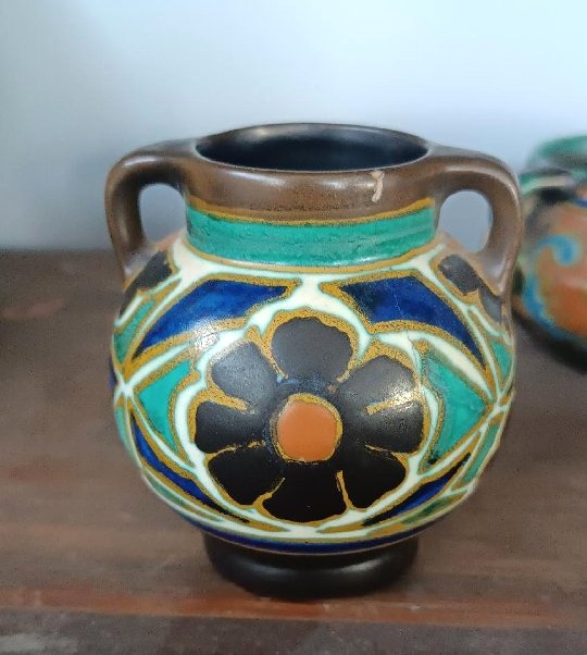 Set Of 8 Ceramic Jars Made By Gouda In The Early 1900s-photo-3