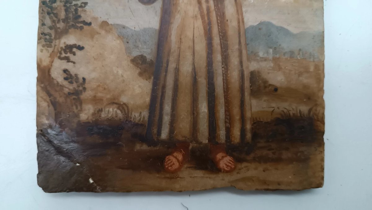 Antique Painting On Alabaster, 18th Century, Italy-photo-2