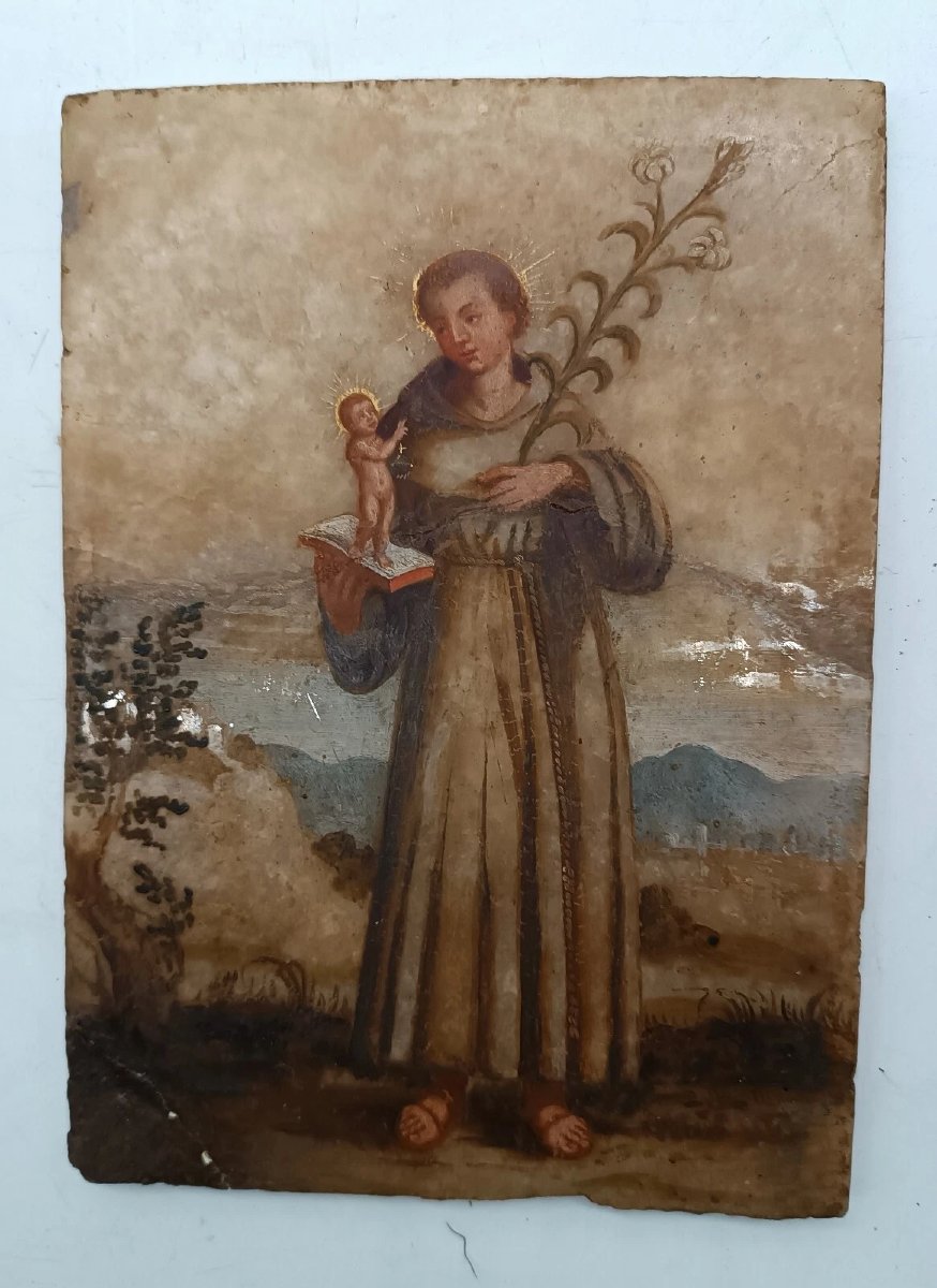 Antique Painting On Alabaster, 18th Century, Italy