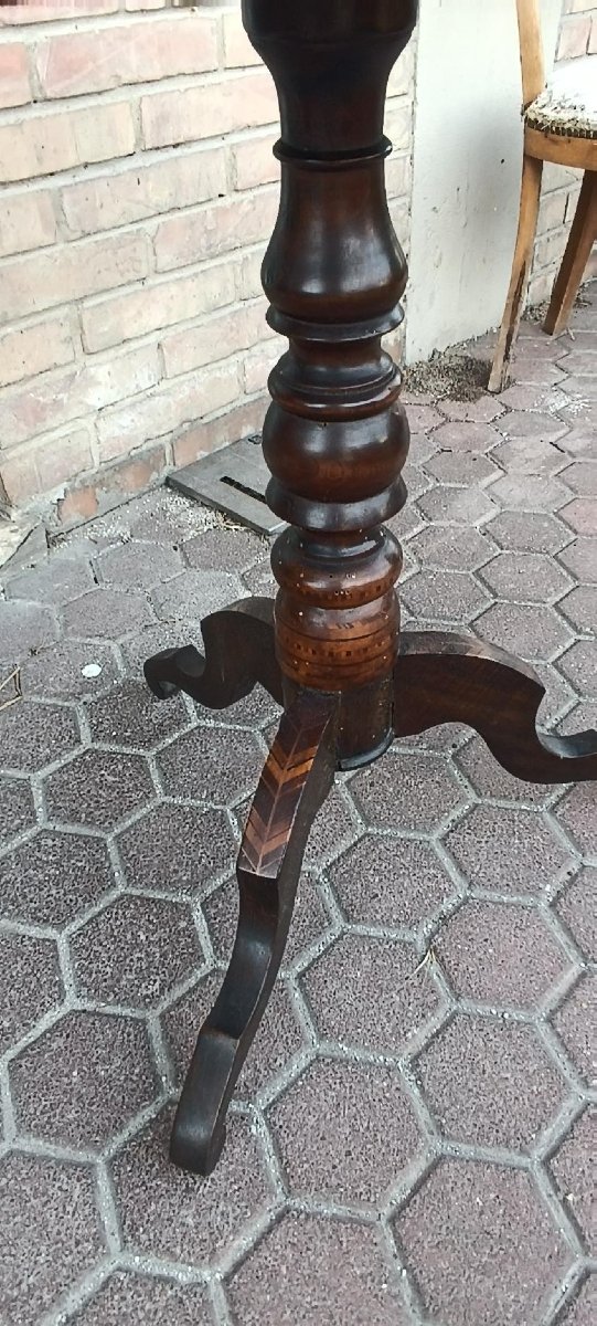 Antique Inlaid Coffee Table, Checkers, Chess, Italy, 19th Century-photo-5