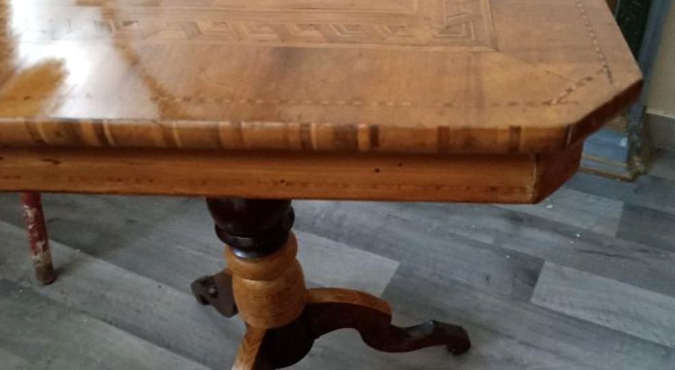 Table d'échecs ancienne incrustée, Italie du XIXe siècle-photo-3