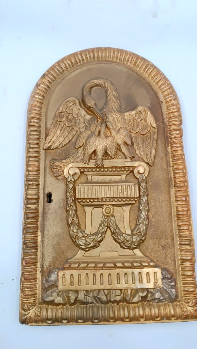 Portail de tabernacle, ciboire, en bois doré avec pélican, fin du XVIIIe siècle-photo-2