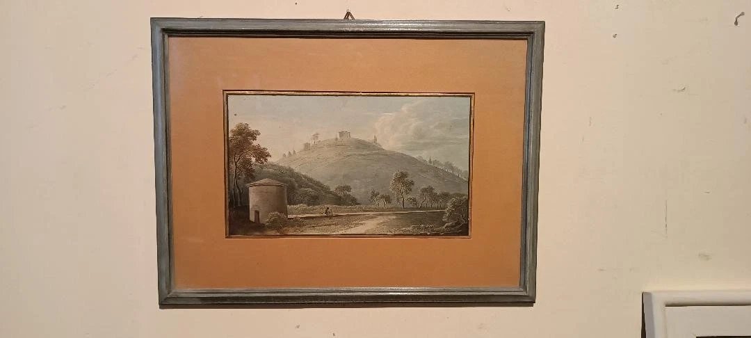 Antique Watercolor On Paper From The Early 1800s—landscape-photo-3