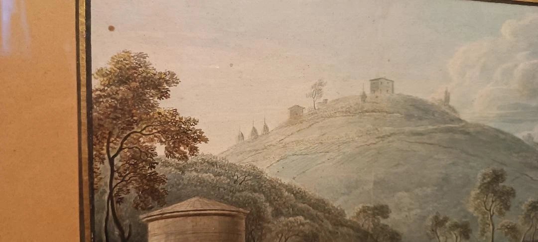 Antique Watercolor On Paper From The Early 1800s—landscape-photo-4