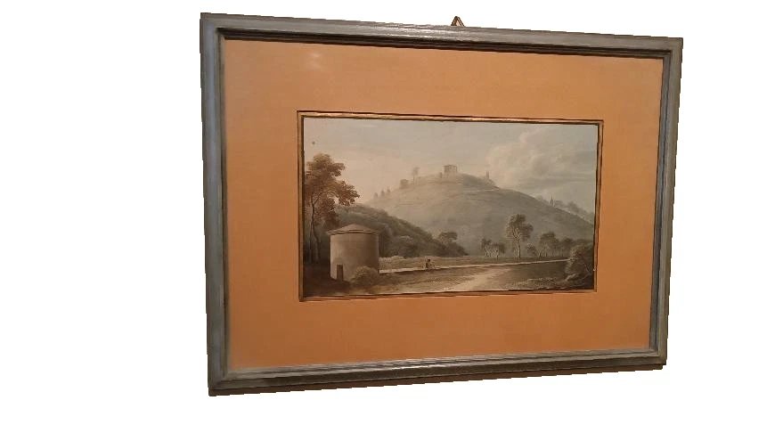 Antique Watercolor On Paper From The Early 1800s—landscape