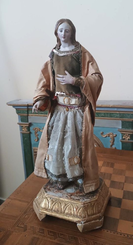 Antique Sculpture, Naples, 19th Century - Saint Agatha-photo-3
