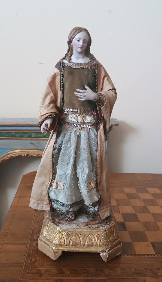 Antique Sculpture, Naples, 19th Century - Saint Agatha
