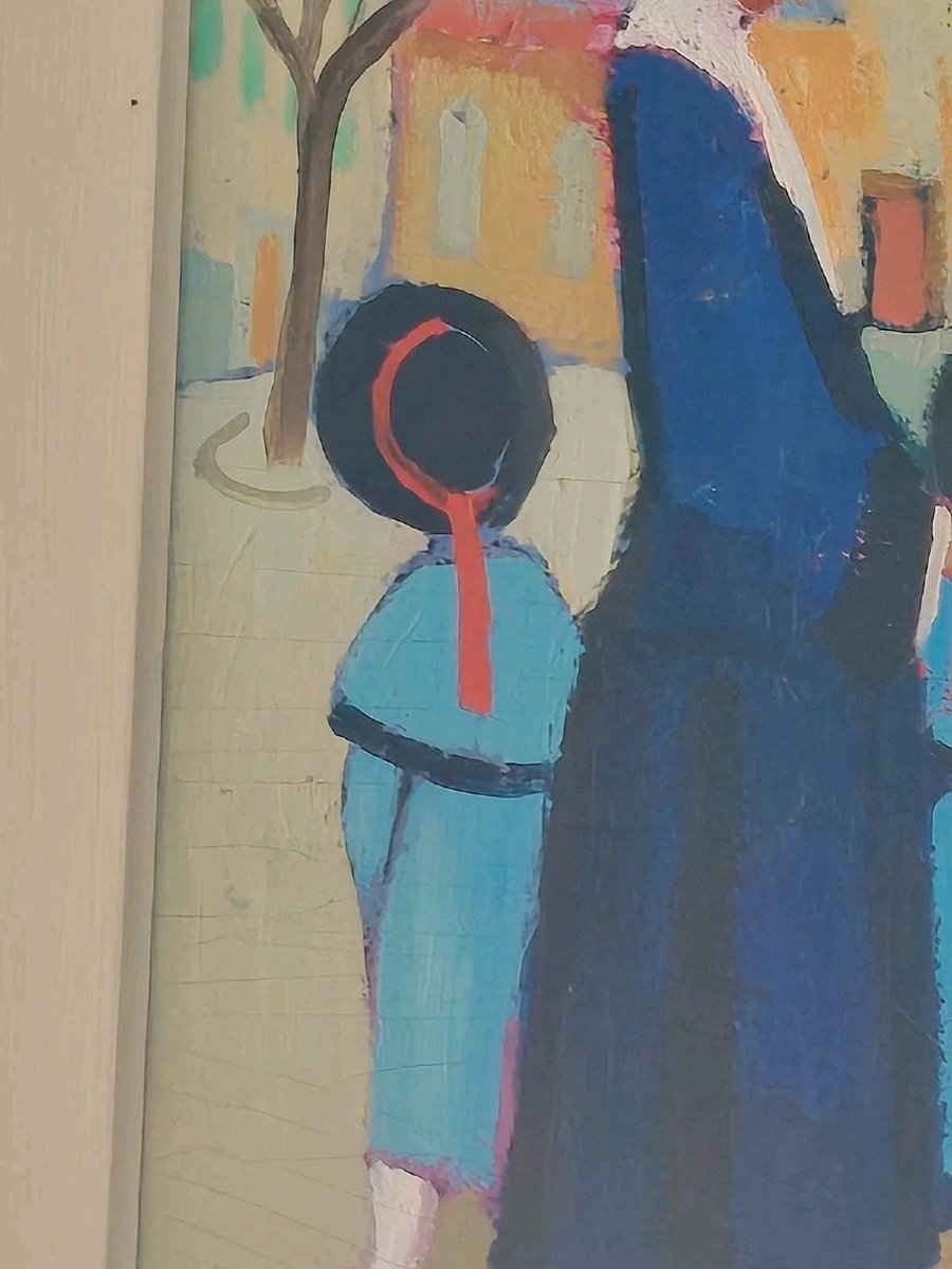 Oil Painting On Canvas-lined Cardboard By Rodolfo Marma, "le Monachine," S. Spirito-photo-3