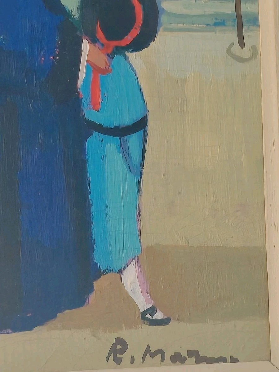Oil Painting On Canvas-lined Cardboard By Rodolfo Marma, "le Monachine," S. Spirito-photo-5