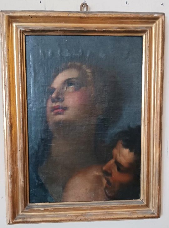 Peinture à l'huile ancienne sur toile, école italienne, XVIIe siècle-photo-3