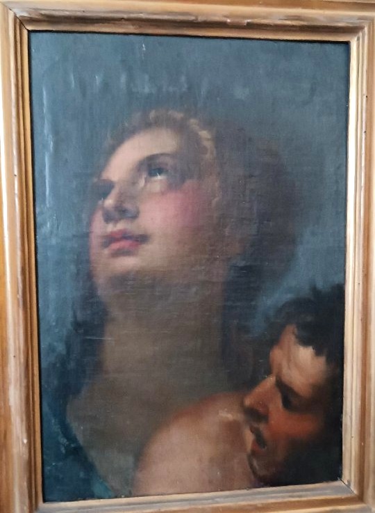 Peinture à l'huile ancienne sur toile, école italienne, XVIIe siècle-photo-1