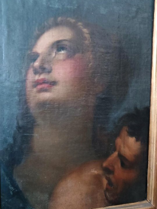 Peinture à l'huile ancienne sur toile, école italienne, XVIIe siècle-photo-2