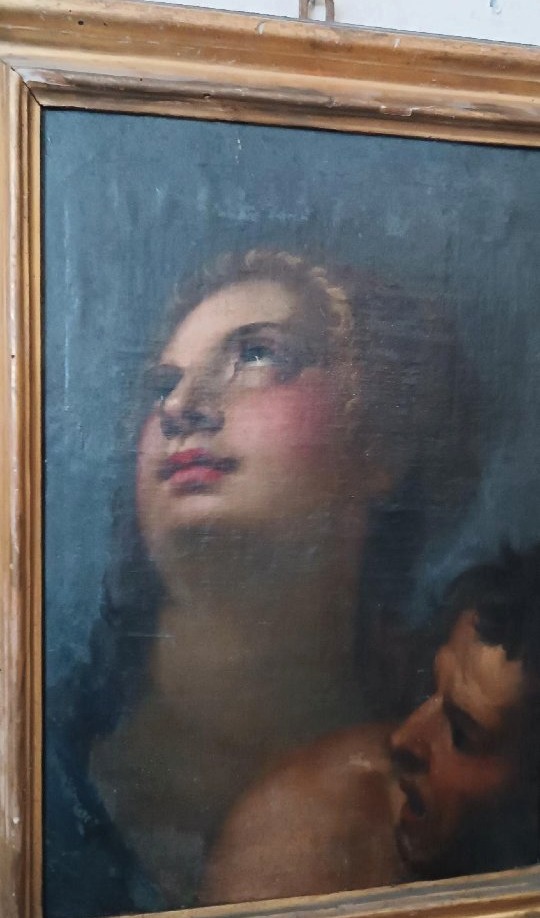 Peinture à l'huile ancienne sur toile, école italienne, XVIIe siècle-photo-6