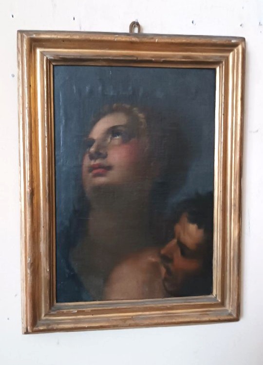Peinture à l'huile ancienne sur toile, école italienne, XVIIe siècle-photo-7
