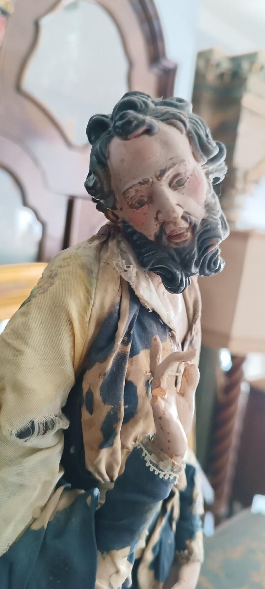 18th–19th-century Sculpture From Naples - Nativity Scene - Saint Joseph-photo-3