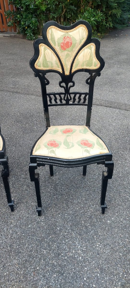 Pair Of Libeety Chairs Made Of Ebony-stained Wood-photo-1