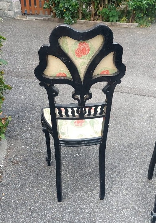 Pair Of Libeety Chairs Made Of Ebony-stained Wood-photo-3