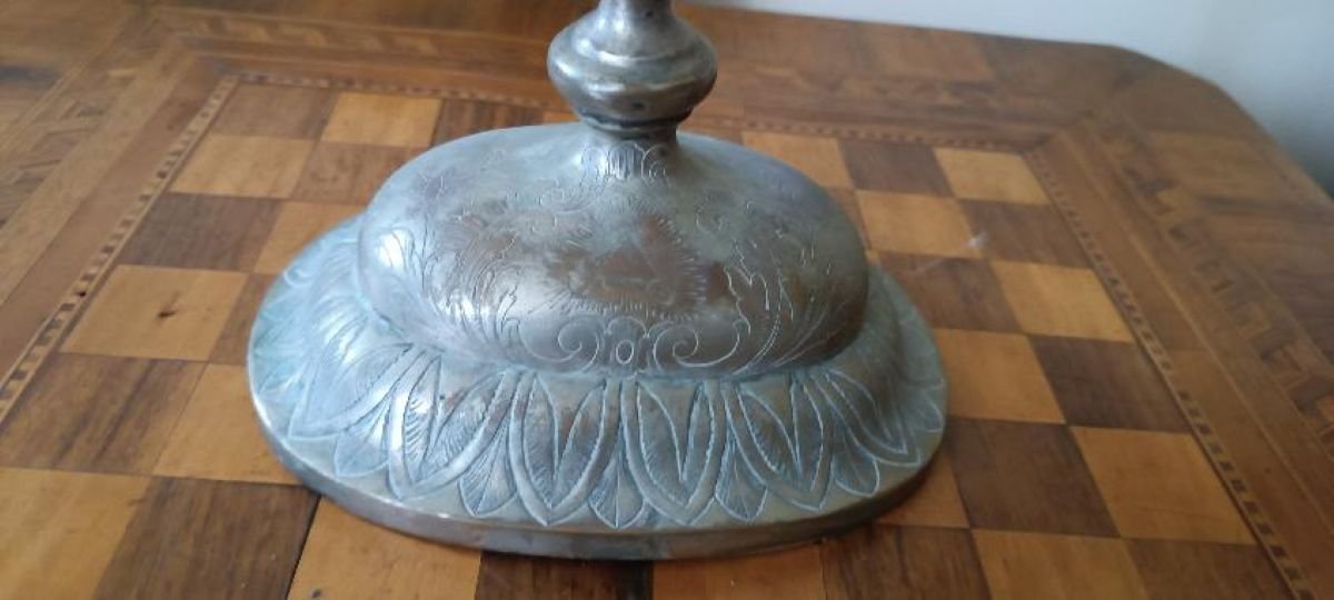 Antique Monstrance Made Of Silver-plated Metal With Silver Accents; H. 53 Cm-photo-7