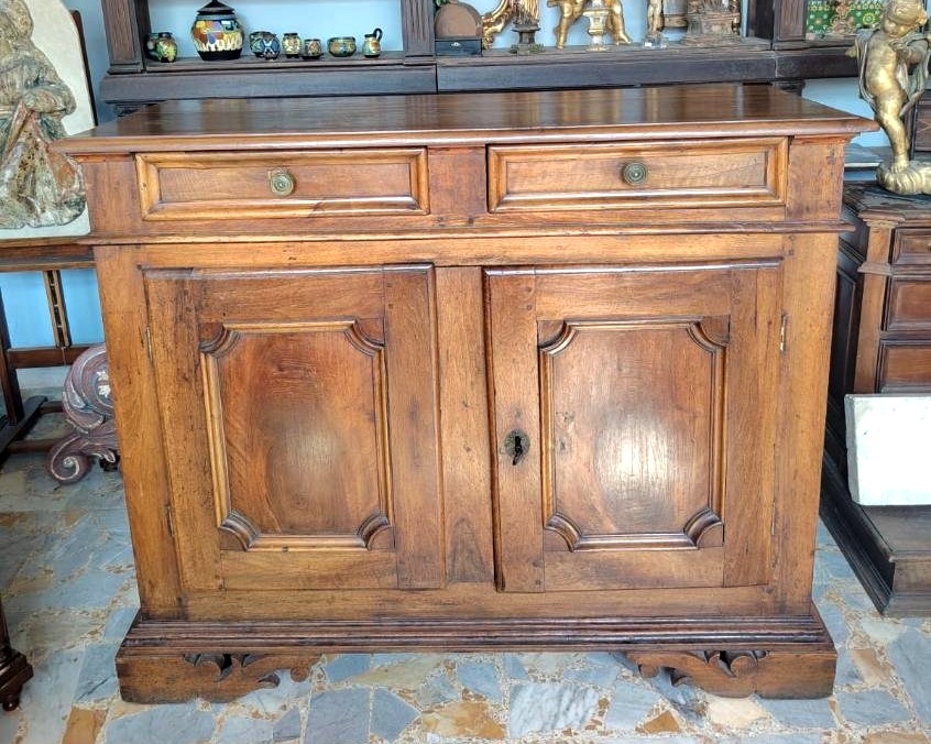 Buffet à deux portes en noyer du Piémont, XVIIIe siècle-photo-2