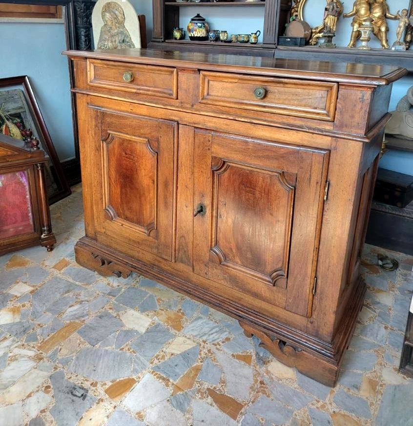 Buffet à deux portes en noyer du Piémont, XVIIIe siècle-photo-3