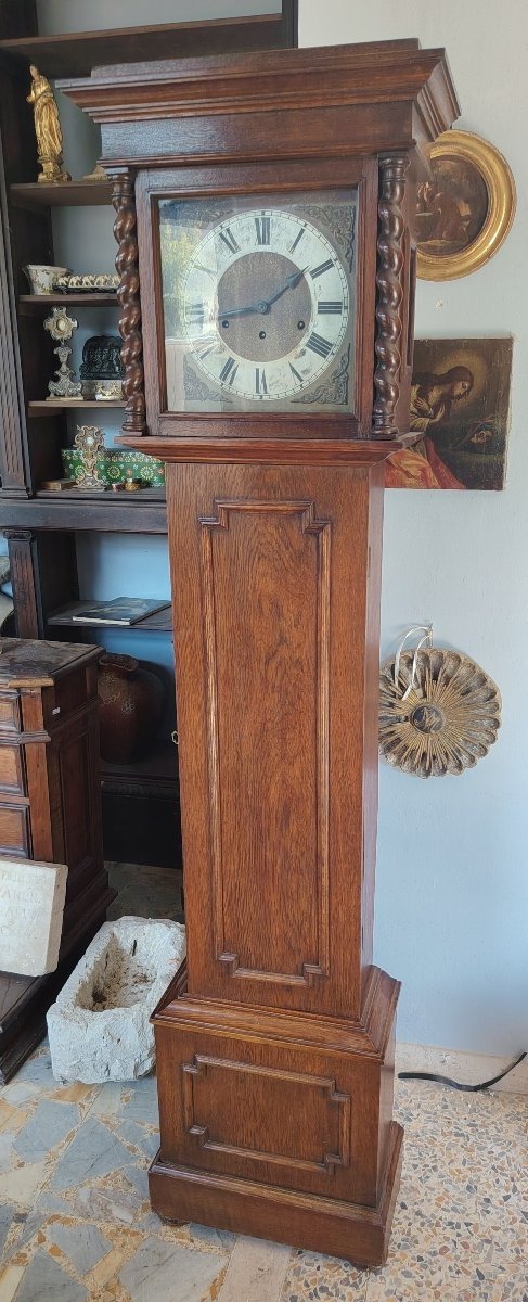 Horloge de parquet ancienne en chêne, angleterre XIX siecle