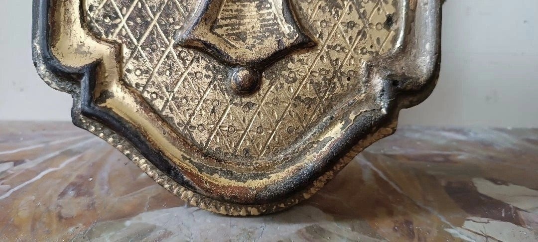 Antique Tabernacle Door Made Of Gilded And Carved Wood, 17th Century, Italy--photo-3