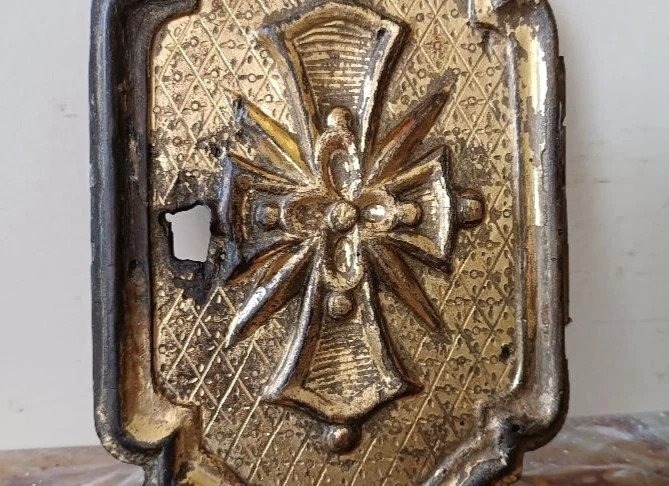 Antique Tabernacle Door Made Of Gilded And Carved Wood, 17th Century, Italy--photo-4