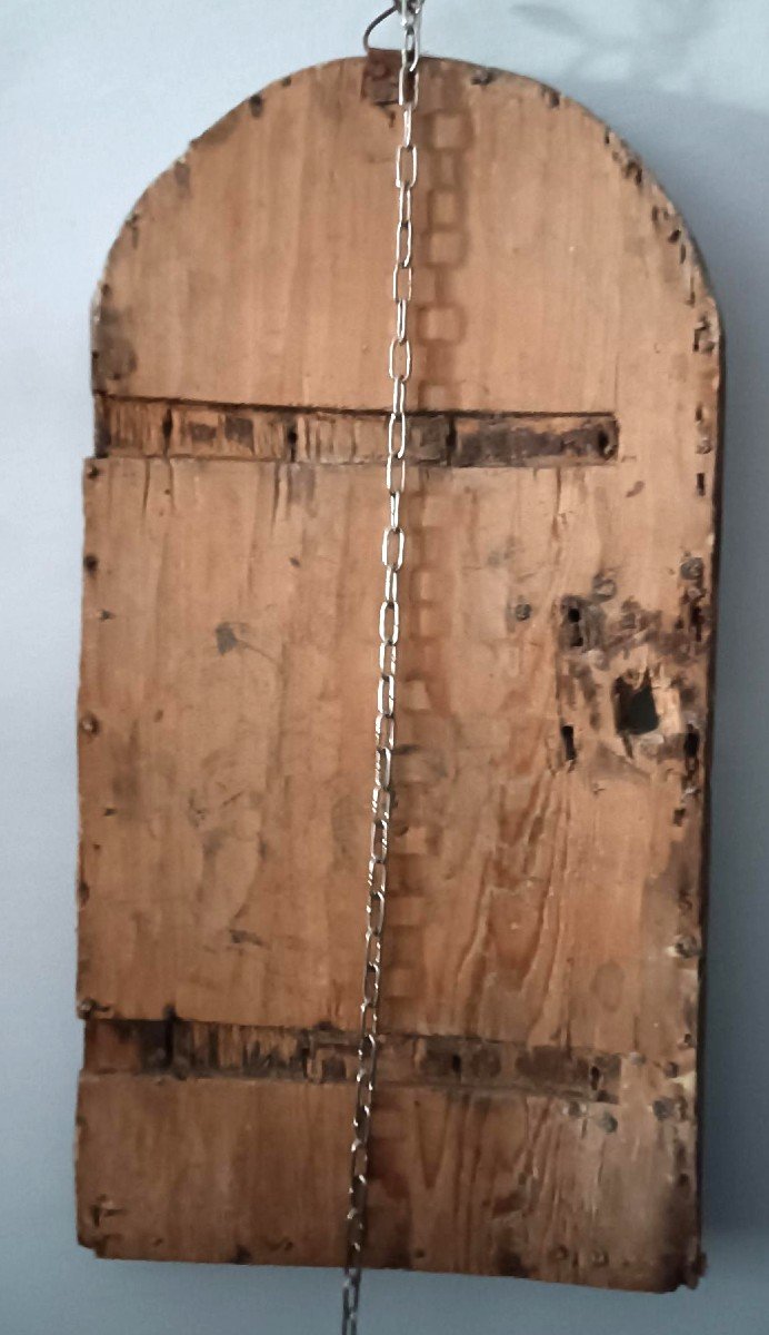 Antique Panel With Gold Background, Depicting The Risen Christ; Tabernacle Door Or Ciborium.-photo-4
