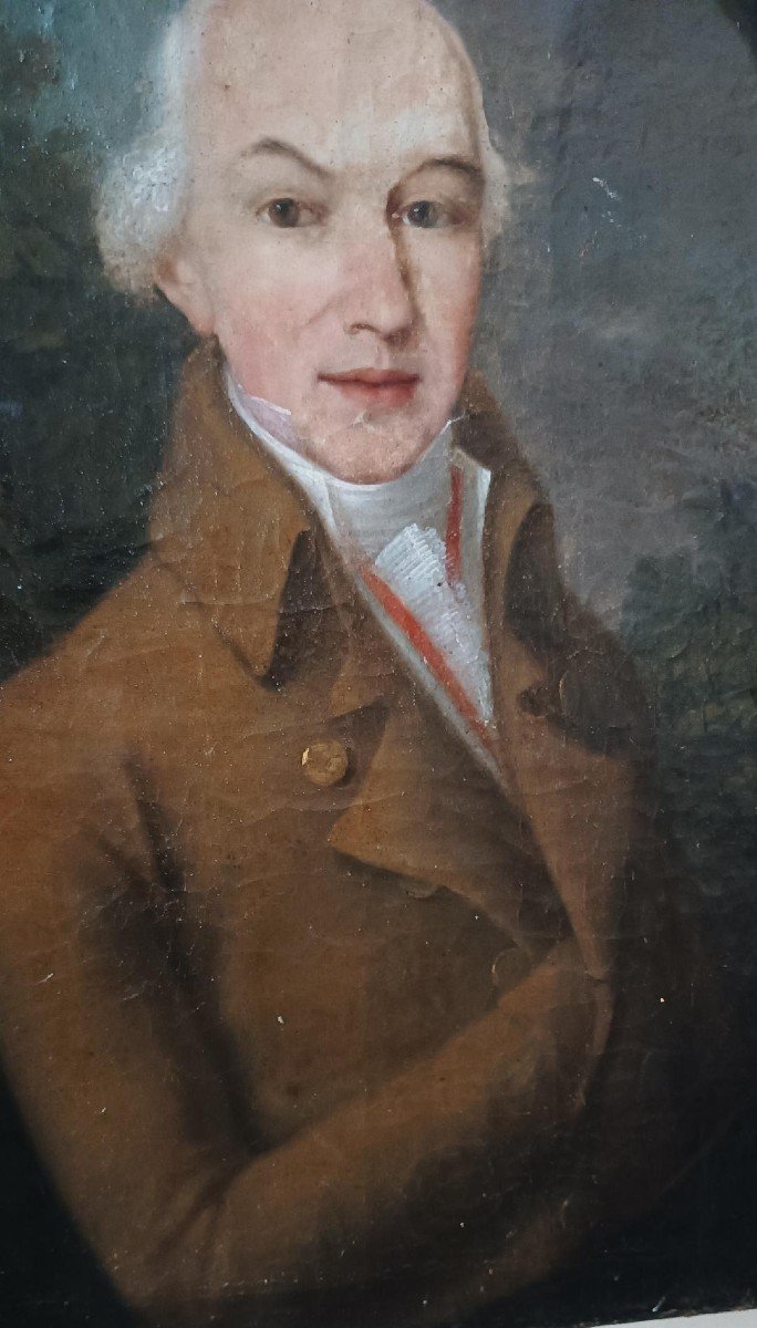 Portrait ancien d'un gentilhomme datant de la fin du XVIIIe siècle-photo-1