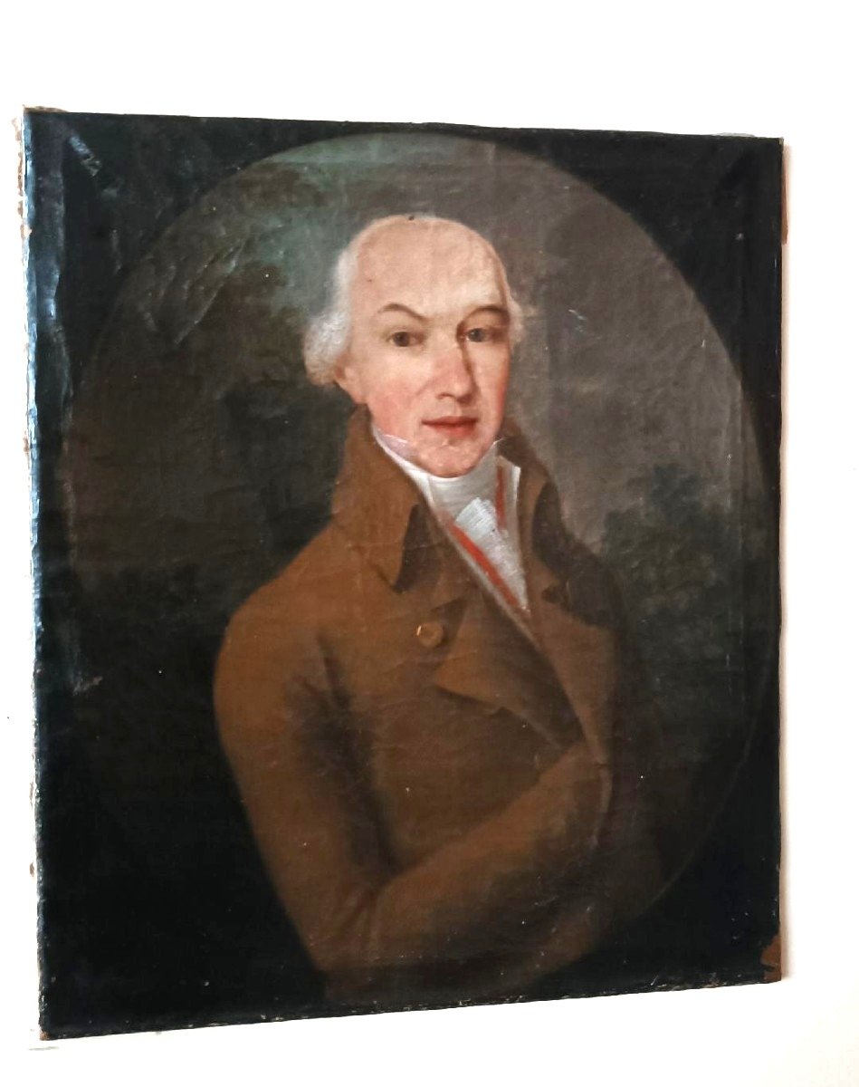 Portrait ancien d'un gentilhomme datant de la fin du XVIIIe siècle