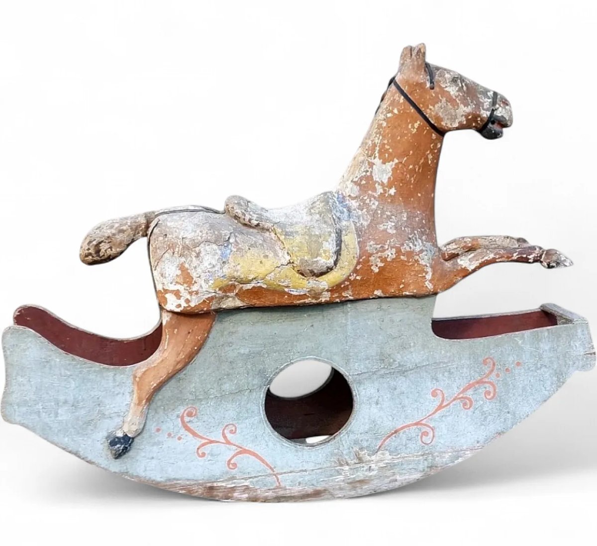 Rare Antique Rocking Horse, 19th Century-photo-4