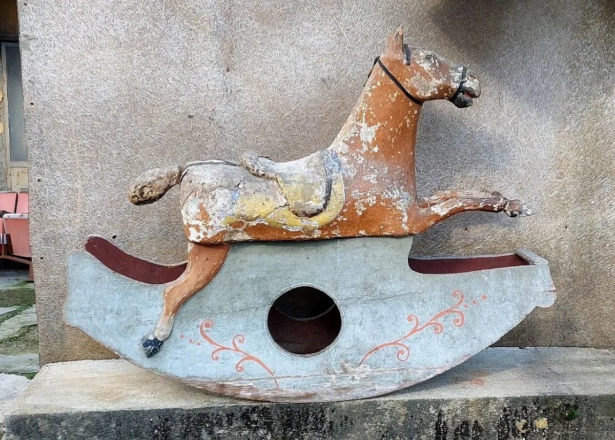 Rare Antique Rocking Horse, 19th Century-photo-7
