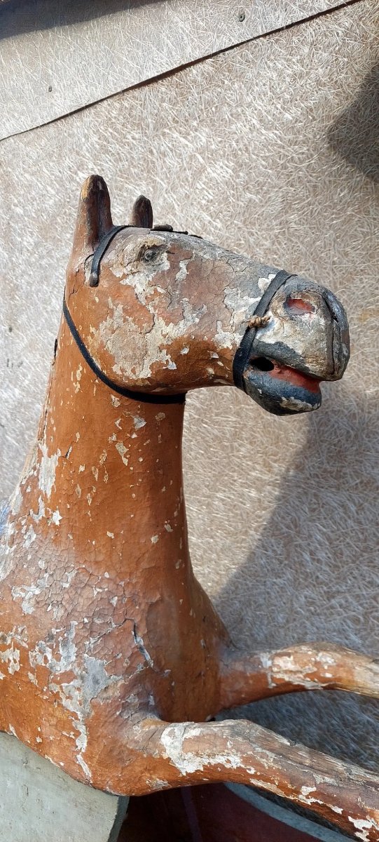 Rare Antique Rocking Horse, 19th Century-photo-2