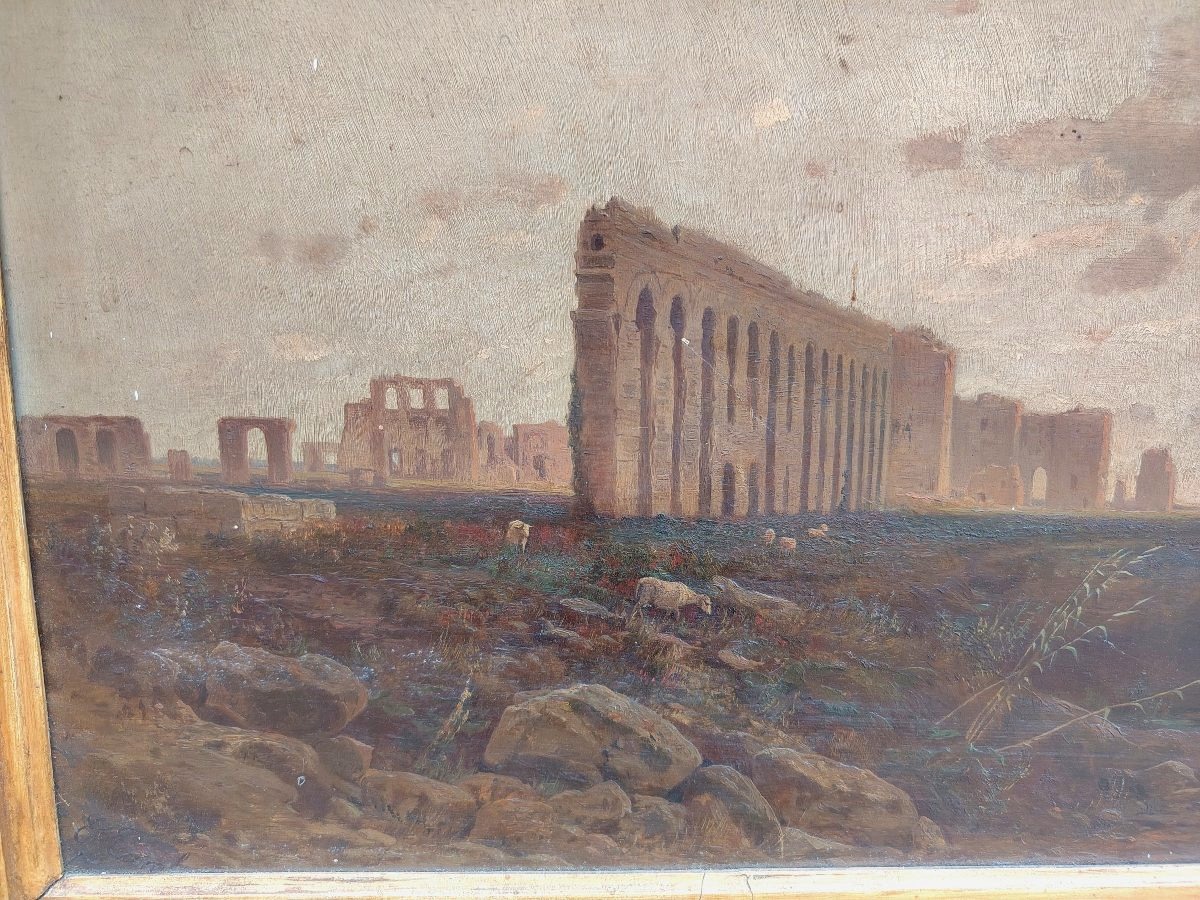 Peinture à l'huile sur bois Ettore Cumbo Borgia 1872-photo-2