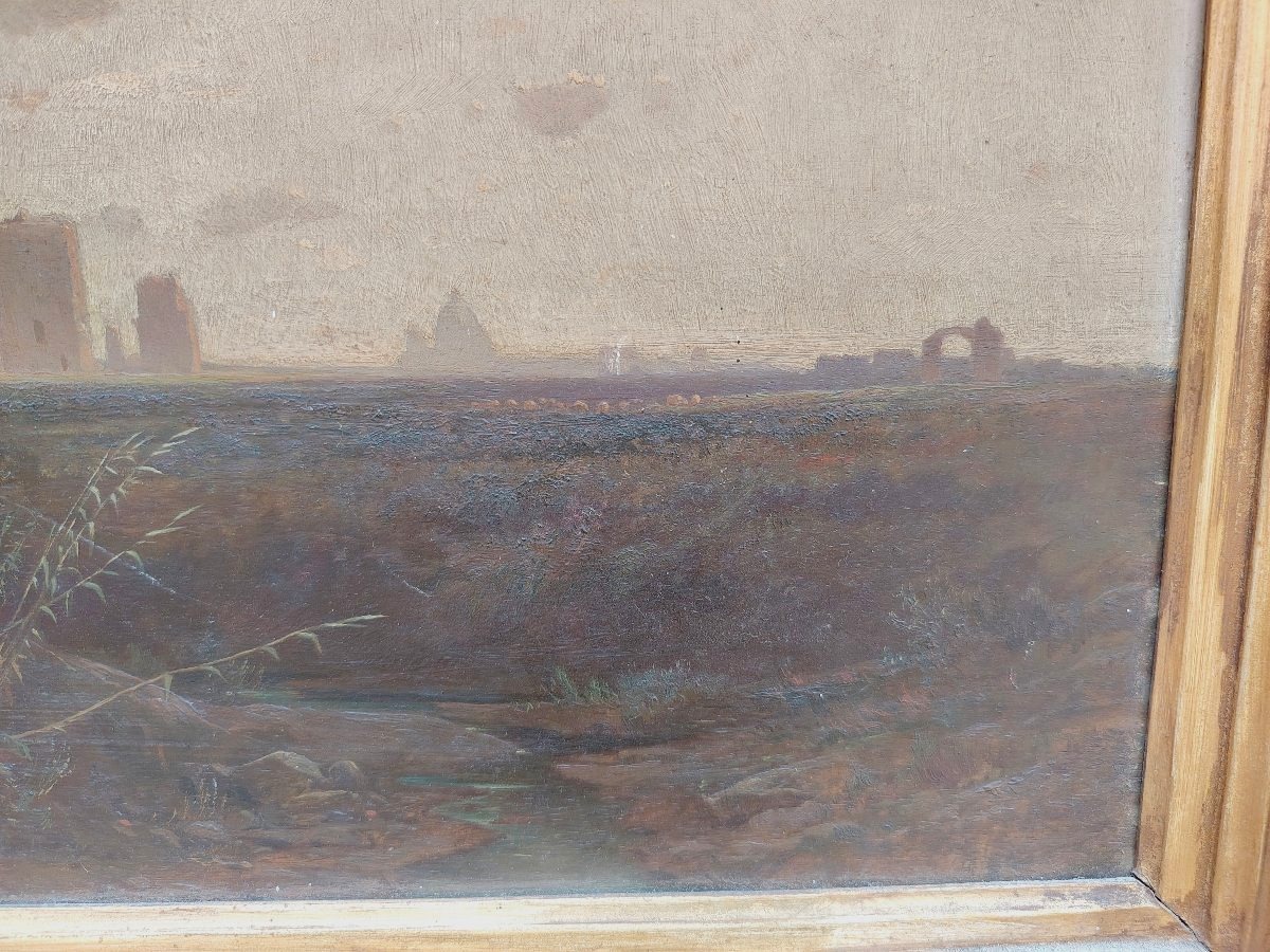 Peinture à l'huile sur bois Ettore Cumbo Borgia 1872-photo-4