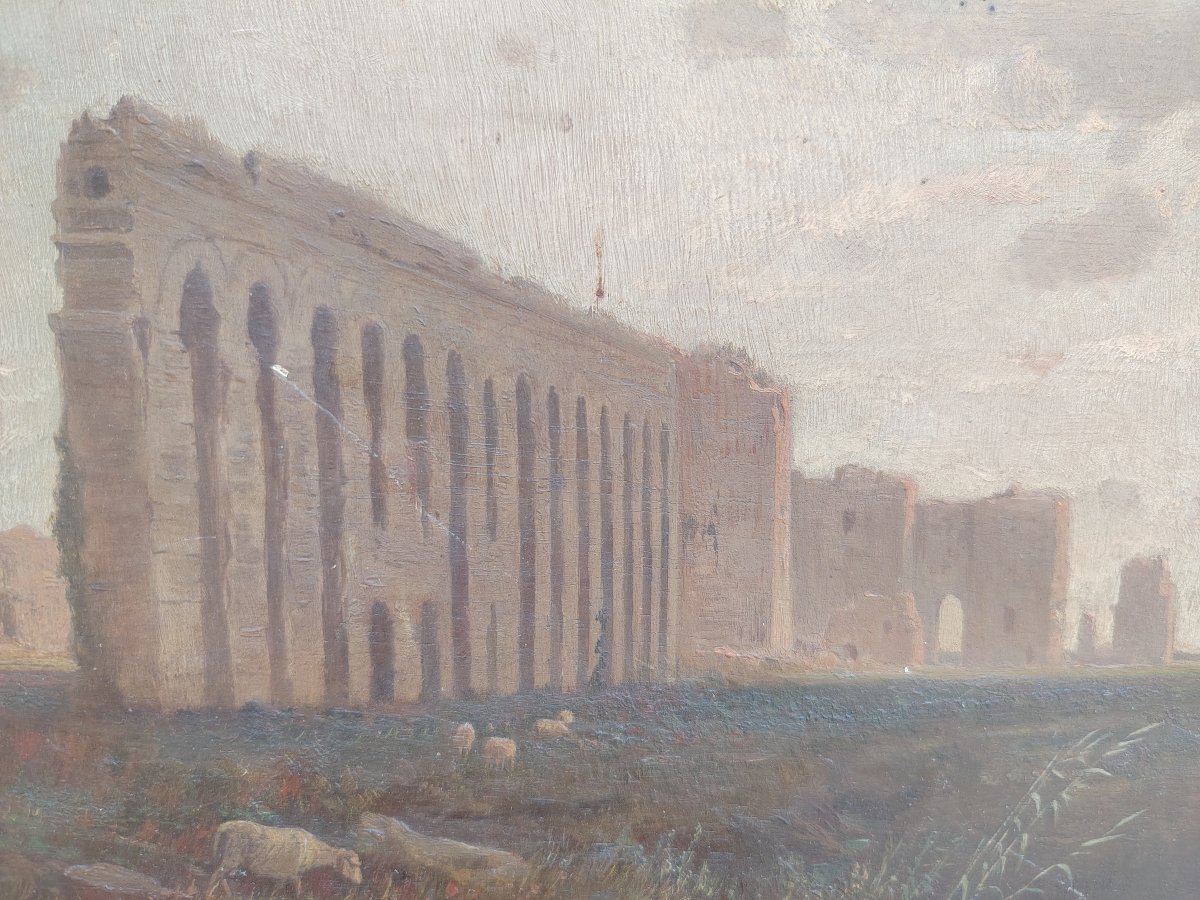 Peinture à l'huile sur bois Ettore Cumbo Borgia 1872-photo-4