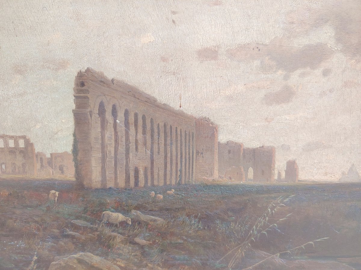 Peinture à l'huile sur bois Ettore Cumbo Borgia 1872-photo-5